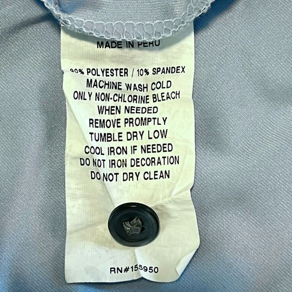 Greyson Men's Performance Polo Shirt Blue w/Green Mini Wolf Head Print Sz XL - Picture 9 of 9